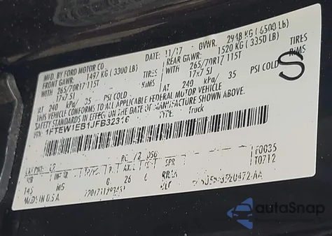 2018 Ford F-150 Xlt из США, поврежденный, VIN 1FTEW1EB1JFB32316